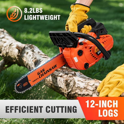 Mixed Gas Chainsaw Options with 12-Inch Compact Color Models and 20-Inch BlackRed Configuration