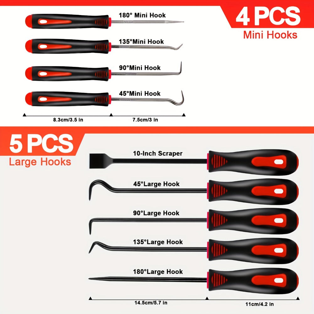 17-Piece Automotive Trim Removal Tool Kit with Pry Paddles, Hook Set, Clip Pullers and Scraper