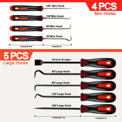 17-Piece Automotive Trim Removal Tool Kit with Pry Paddles, Hook Set, Clip Pullers and Scraper
