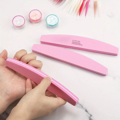 20- or 35-Piece Pink and Purple Nail File and Buffer Set with 100/180 Grit Double-Sided Boards