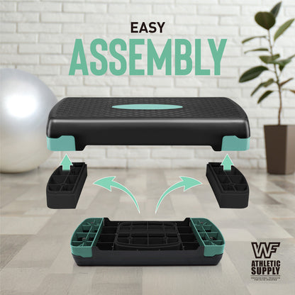 Fitness Equipment WF Aerobic Step Platform with Two Height Levels Dumbbells and Measuring Tape Set