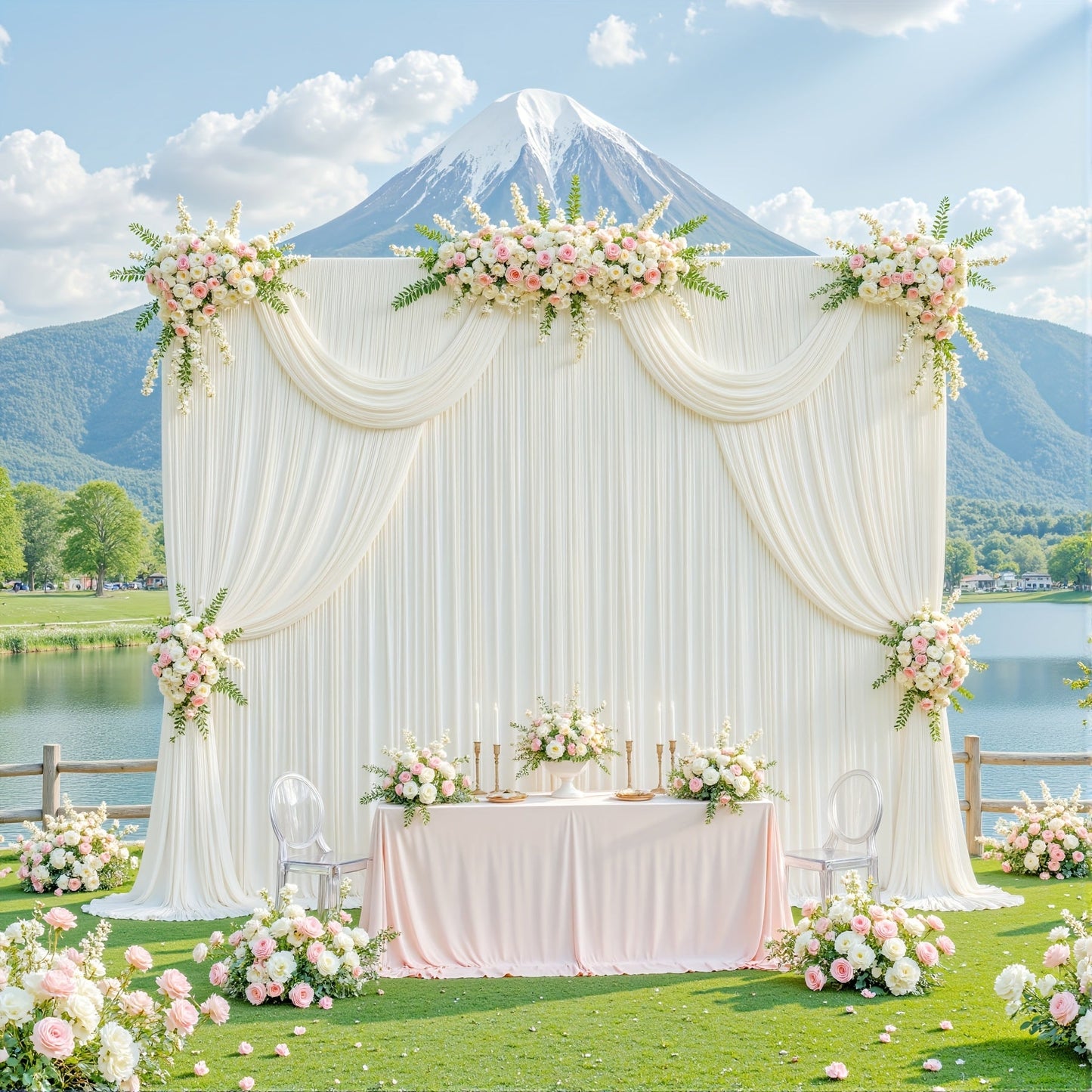 Two-Piece Photography Backdrop Curtain Set with 150 cm Width and 215 cm or 300 cm Height Options
