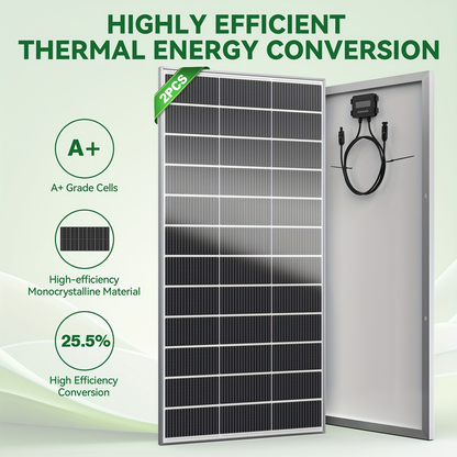 Two-Piece 400W Total Solar Panel Kit with 200W Modules, 148 x 67 cm Frames and PV Cables Pictured
