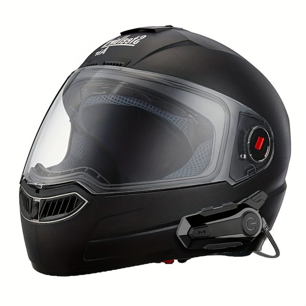 Motorcycle Helmet Bluetooth Intercom Headset – Wireless Real-Time 2-Rider Communication, Compatible with Full Face, 3/4 & Open Face Helmets, Hard Mic & Soft Mic Included, X1 Pro Max