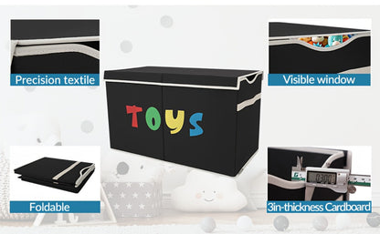 Extra Large Collapsible Kids Storage Chest with Lid – 31.7 Gal Toy Box Organizer Bins for Boys Girls Bedroom Nursery Living Room
