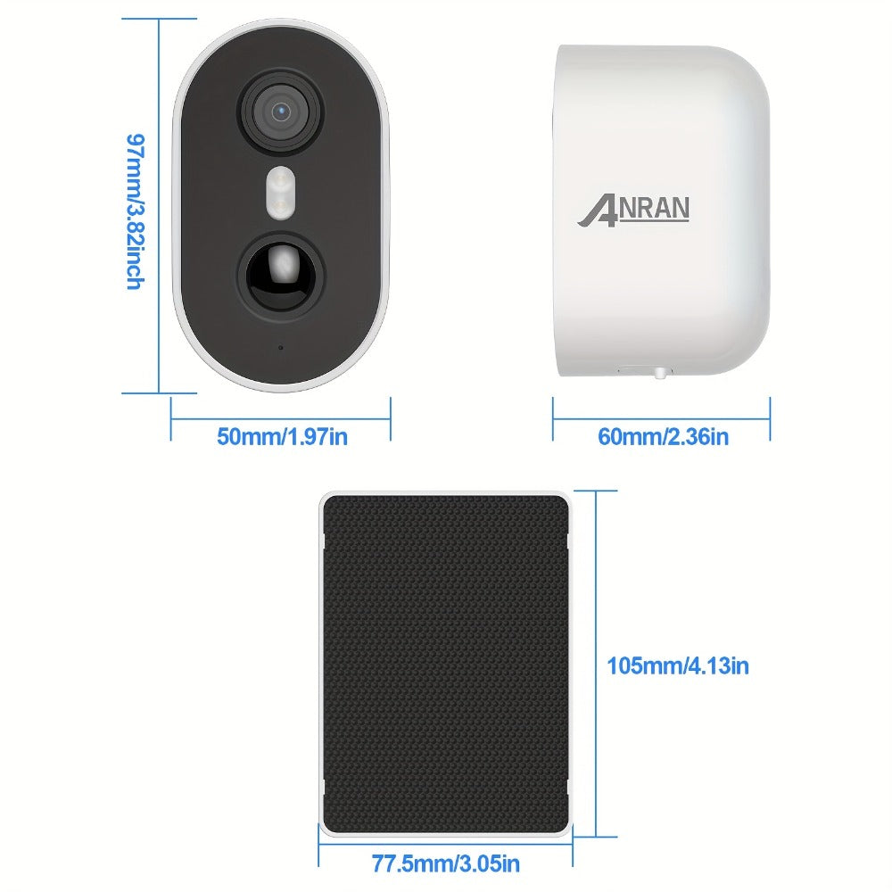 3MP Driveway Outdoor Security Camera with PIR Human Detection, AI Motion Alert, Full Color Night Vision