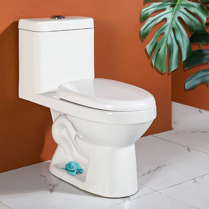 Four-Piece Green Sea Turtle Toilet Bolt Cap Set with Hand-Painted Coastal Bathroom Accent Design