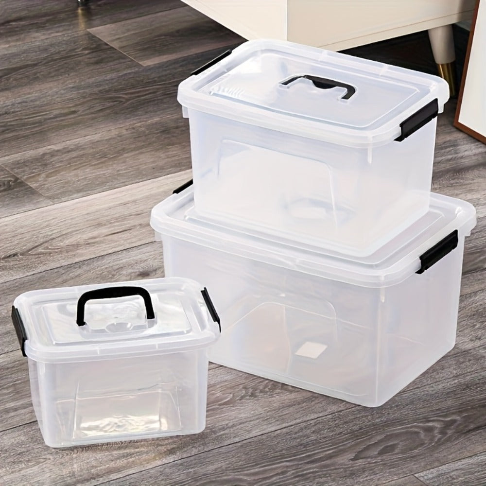 Stackable Clear Plastic Storage Bins with Lids – 6 Pack Large Capacity Clip-On Lid Containers for Home, Closet, Office & Garage Organization (12.7qt / 20.8qt)
