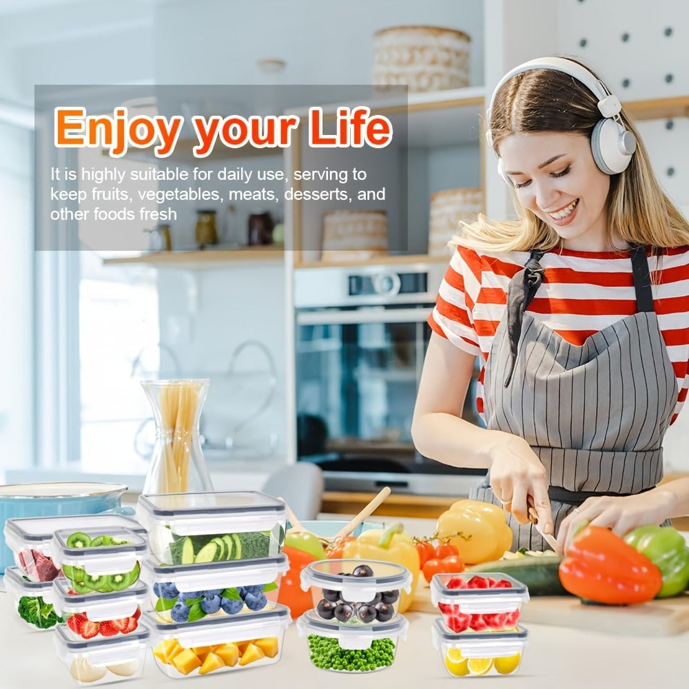 Food Storage Containers 16-, 28- or 48-Piece Pantry Set with Snap-On Lids, Labels and Markers