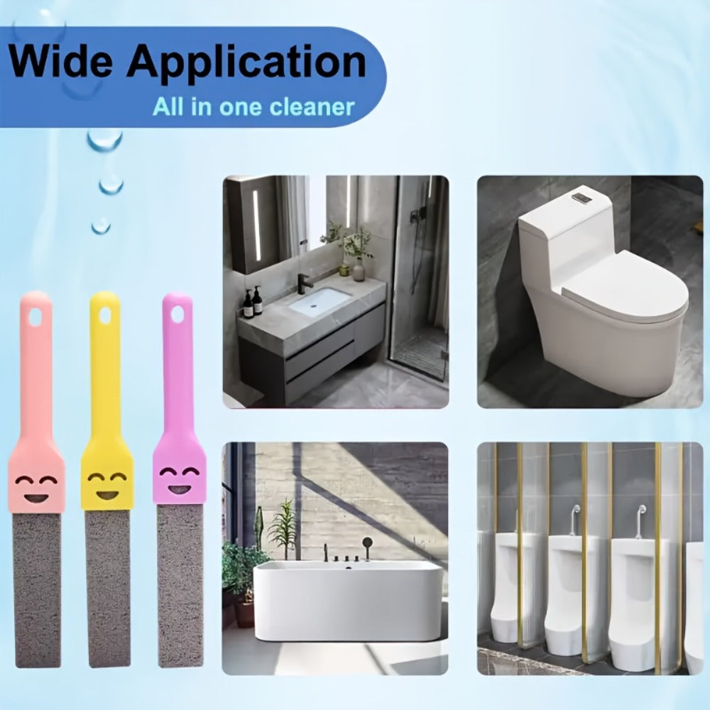 Six-Piece Multi-Color Pumice Stone Toilet Brush Set with Ergonomic Handles for Bathroom Surfaces