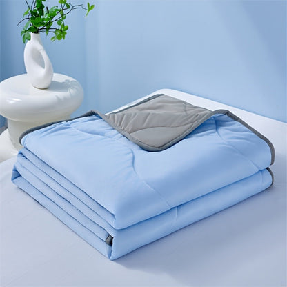 Summer Air Conditioning Blanket - Breathable Lightweight Knit Cooling Blanket for Hot Sleepers, Skin Friendly Solid Color Sweat Absorbent Throw, 100% Polyester, Machine Washable Bed Blanket