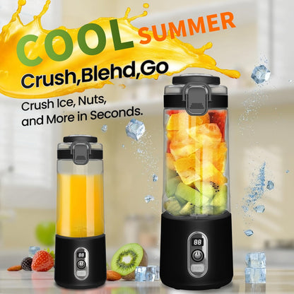 Portable Blender with Clear Cylindrical Cup, Digital Timer Display, Flip-Up Handle and Three Color Options