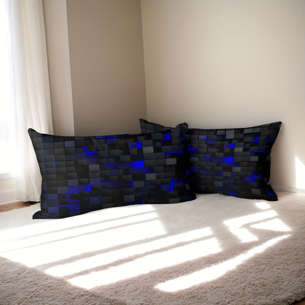 3-Piece Duvet Cover Set with Dimensional Geometric Cube Print, Zipper Closure and Five Color Options