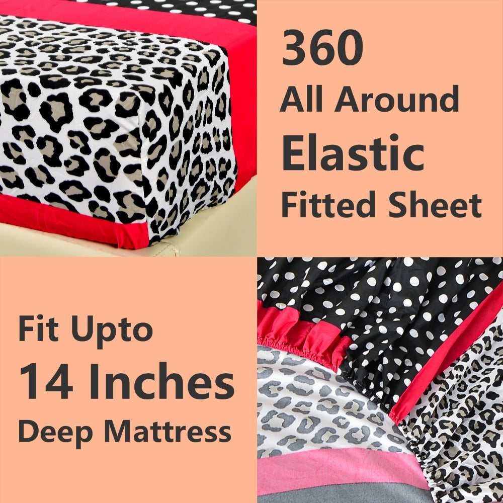 Microfiber Bed Sheet Set 4/6 Pcs – Soft Breathable Patchwork Printed Bedding with Deep Pocket Fitted Sheet, Wrinkle-Resistant Easy Care – Twin, Full, Queen, King Sizes Available