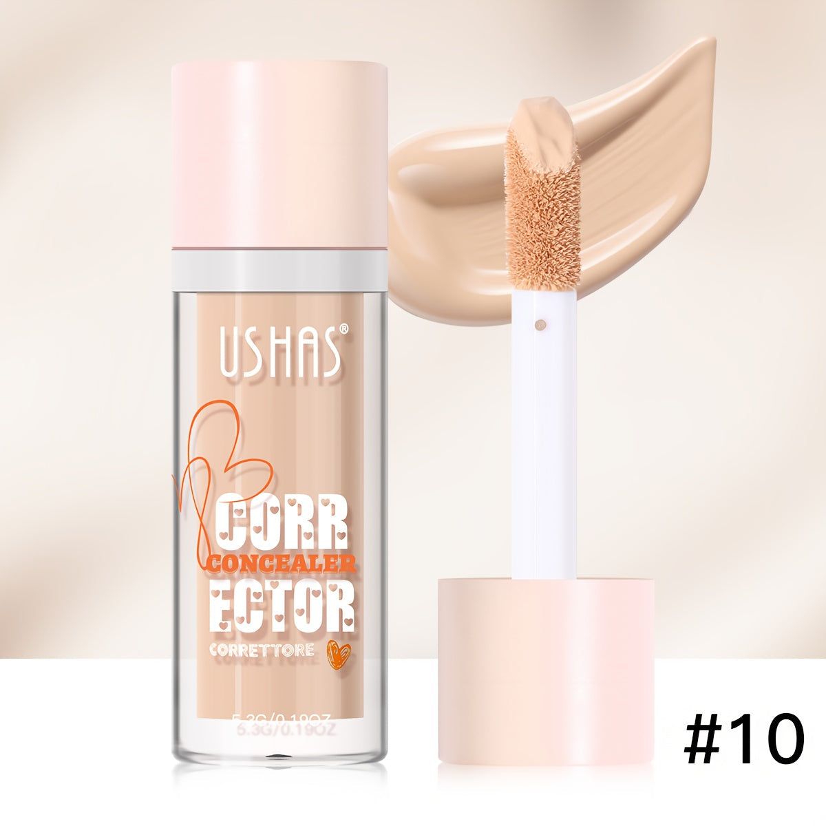 Liquid Concealer with Doe-Foot Applicator, 5.3 g Net Weight and 12 Numbered Shade Options from #01 to #12