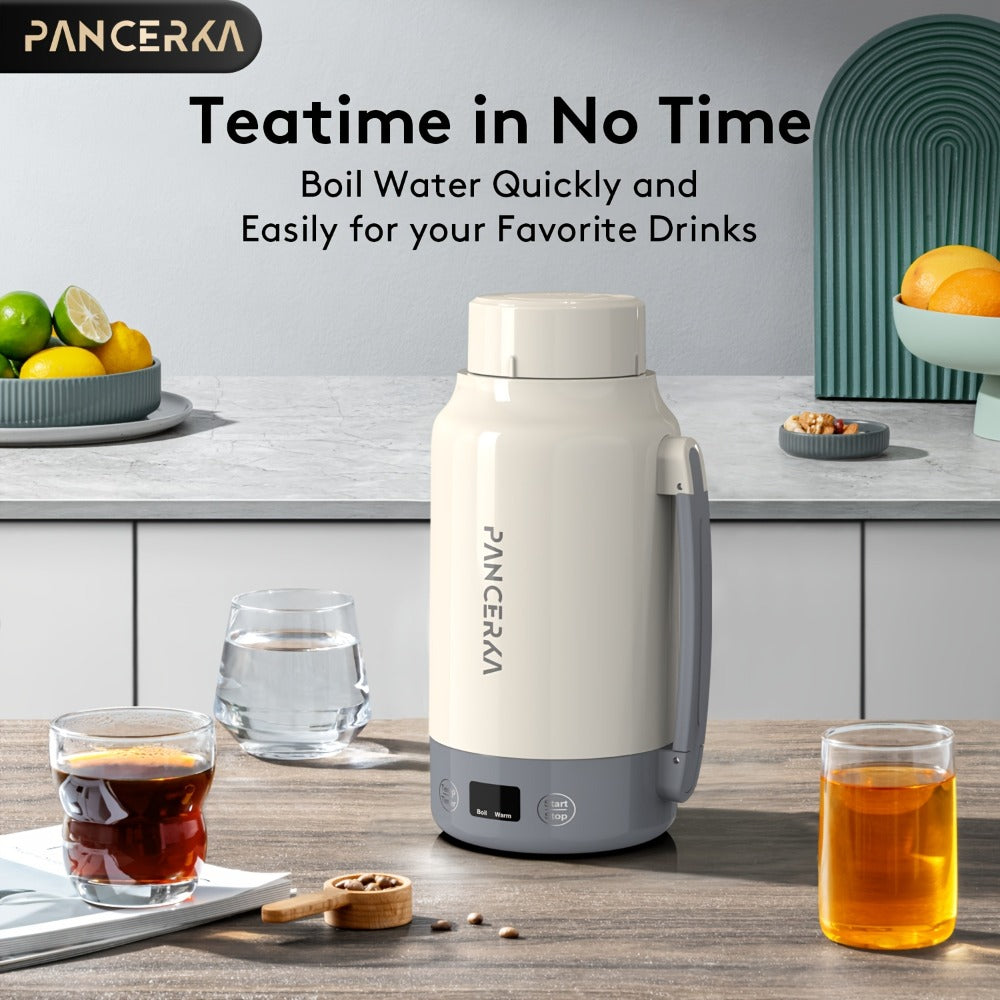 Electric Kettle by PANCERKA, 1L 400W Stainless Steel Interior with Seven Temperature Modes in Green or White