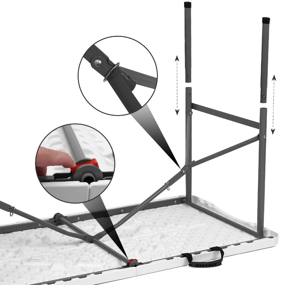 1.5-Inch Heavy-Duty Folding Tables with Carry Handle and Weather-Resistant Finish detail image - detail view 6