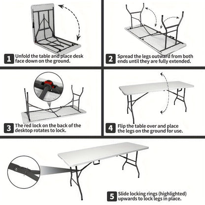 1.5-Inch Heavy-Duty Folding Tables with Carry Handle and Weather-Resistant Finish detail image - detail view 7