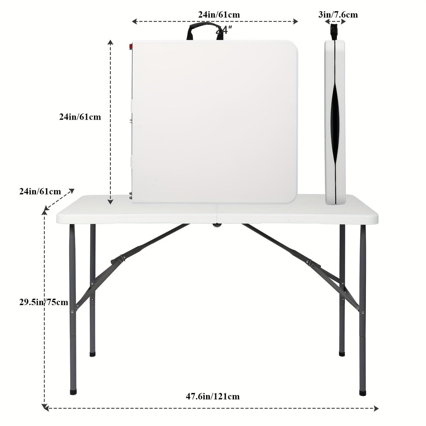 Folding Tables shown in the White-4ft option