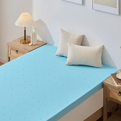 Mattress Topper shown in the 2 Inch-Blue, Twin XL option