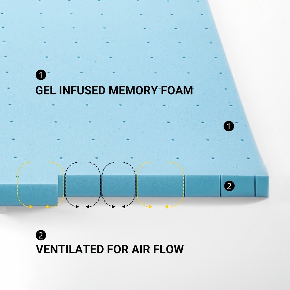 1.5-Inch Mattress Topper with Memory Foam, Bed Mattress Pad for Bedroom detail image - detail view 13
