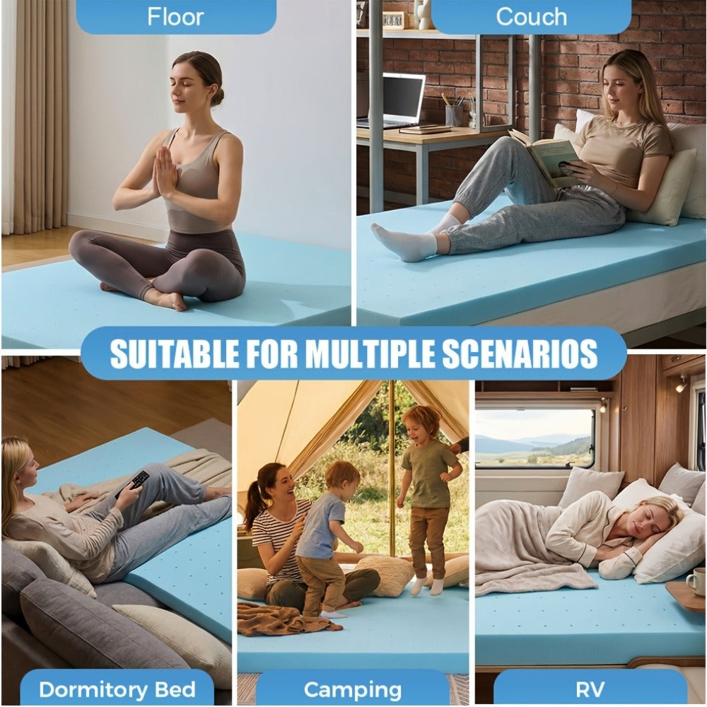 1.5-Inch Mattress Topper with Memory Foam, Bed Mattress Pad for Bedroom detail image - detail view 6