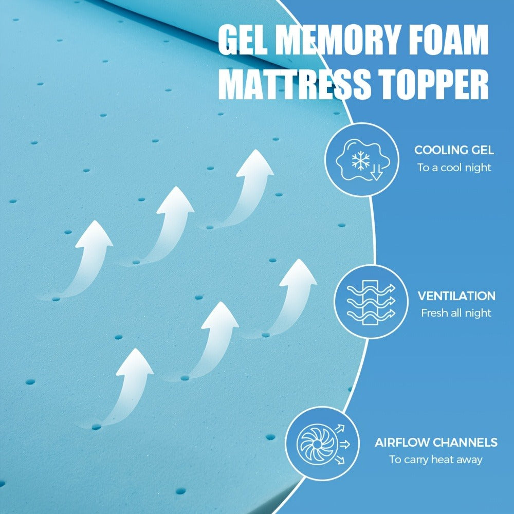 1.5-Inch Mattress Topper with Memory Foam, Bed Mattress Pad for Bedroom detail image - detail view 9