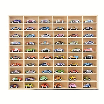 1:64 Scale Solid Wood Diecast Car Display Case, Model Car Storage Organizer detail image - detail view 3