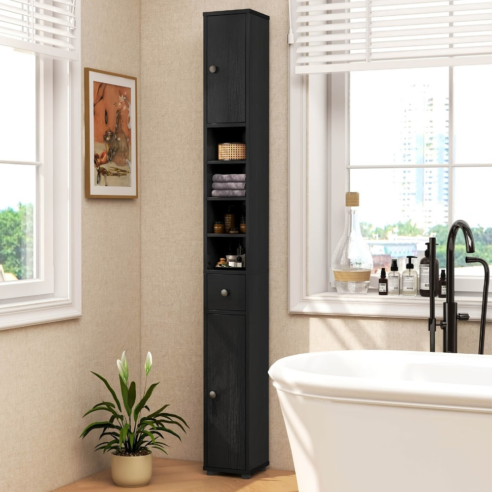 1-Drawer Freestanding Bathroom Cabinet with Adjustable Shelves and Multiple Color Options detail image