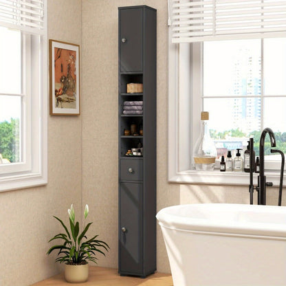 1-Drawer Freestanding Bathroom Cabinet with Adjustable Shelves and Multiple Color Options detail image - detail view 3