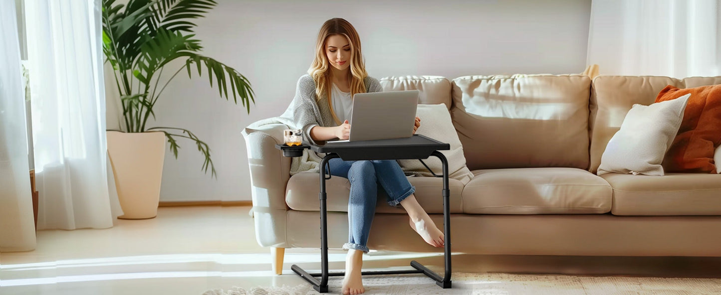 1-Pack Foldable TV Tray Table with Adjustable Height for Closet detail image - detail view 12