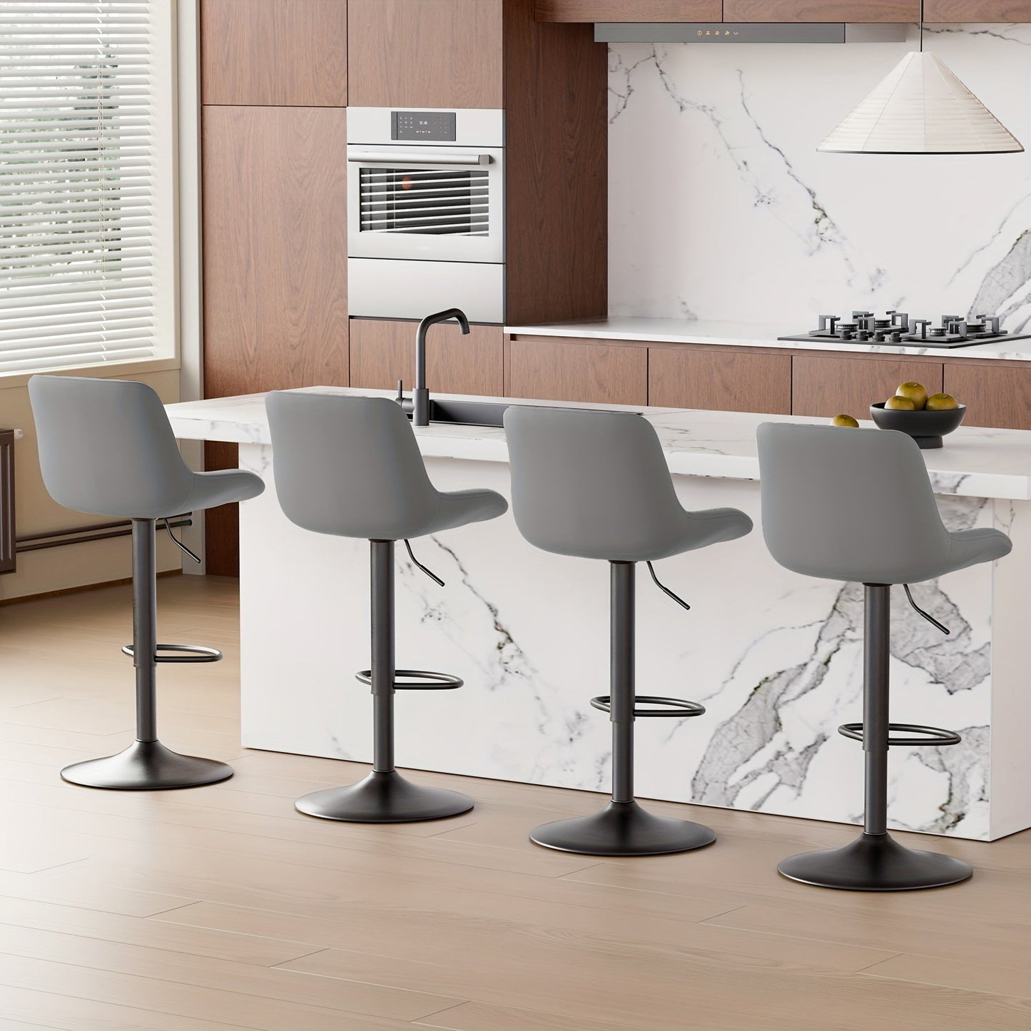 Bar Stool shown in the Dark Gray, Set Of 4pcs option