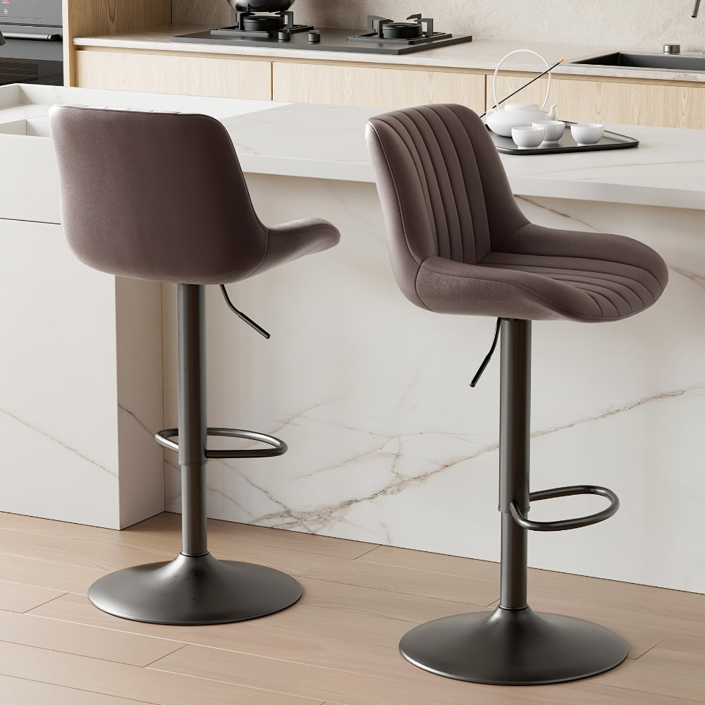 1-Piece Set Upholstered Bar Stool with Adjustable Height and Footrest for Kitchen detail image - detail view 10