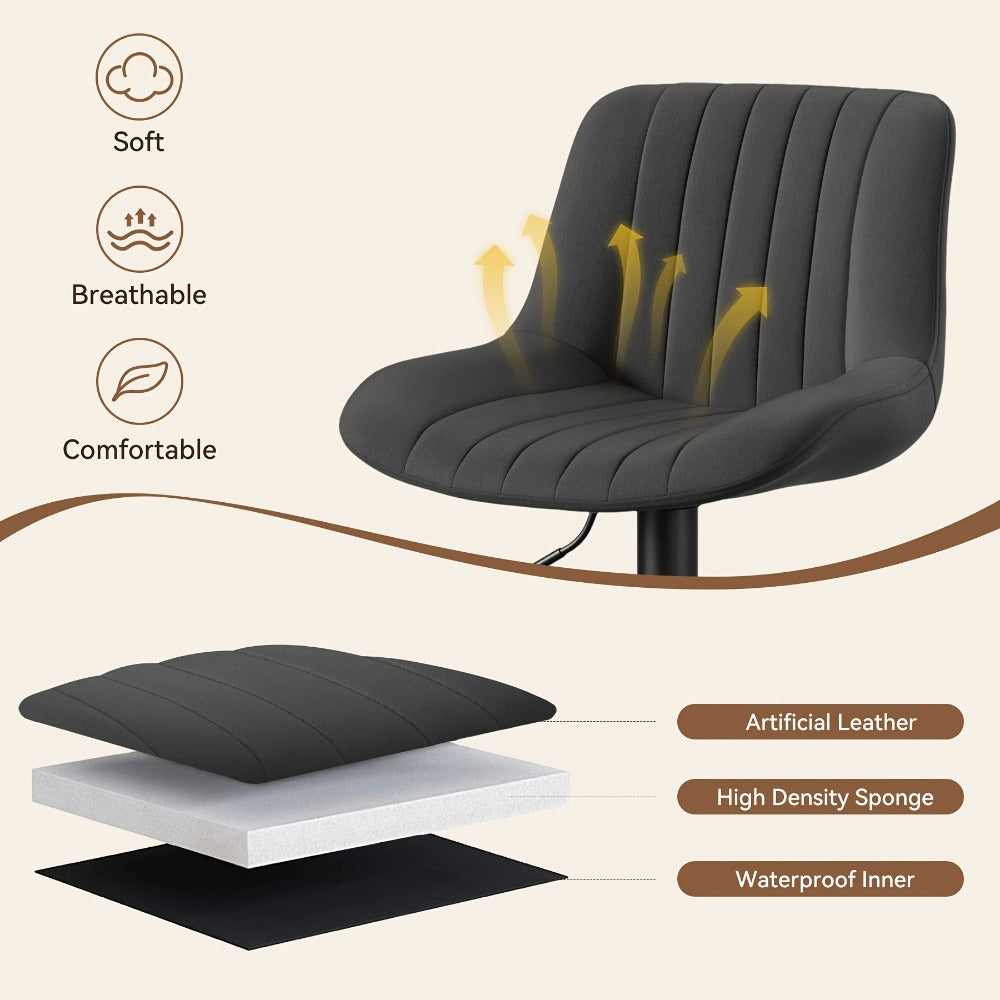 1-Piece Set Upholstered Bar Stool with Adjustable Height and Footrest for Kitchen detail image - detail view 11