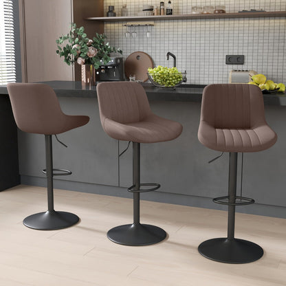 1-Piece Set Upholstered Bar Stool with Adjustable Height and Footrest for Kitchen detail image - detail view 13