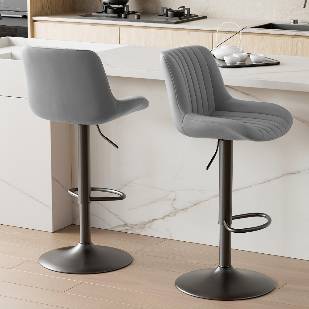 1-Piece Set Upholstered Bar Stool with Adjustable Height and Footrest for Kitchen detail image - detail view 15