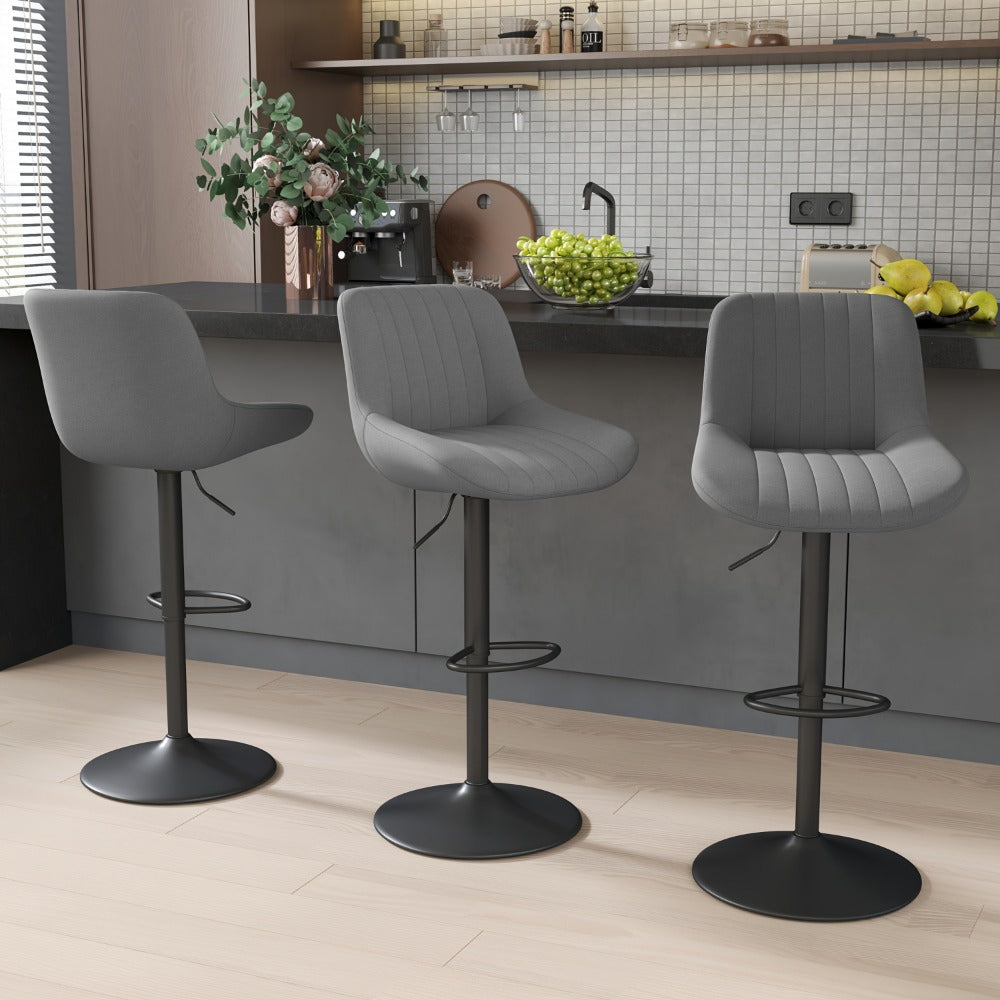 1-Piece Set Upholstered Bar Stool with Adjustable Height and Footrest for Kitchen detail image - detail view 17