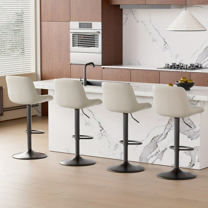 1-Piece Set Upholstered Bar Stool with Adjustable Height and Footrest for Kitchen detail image - detail view 20
