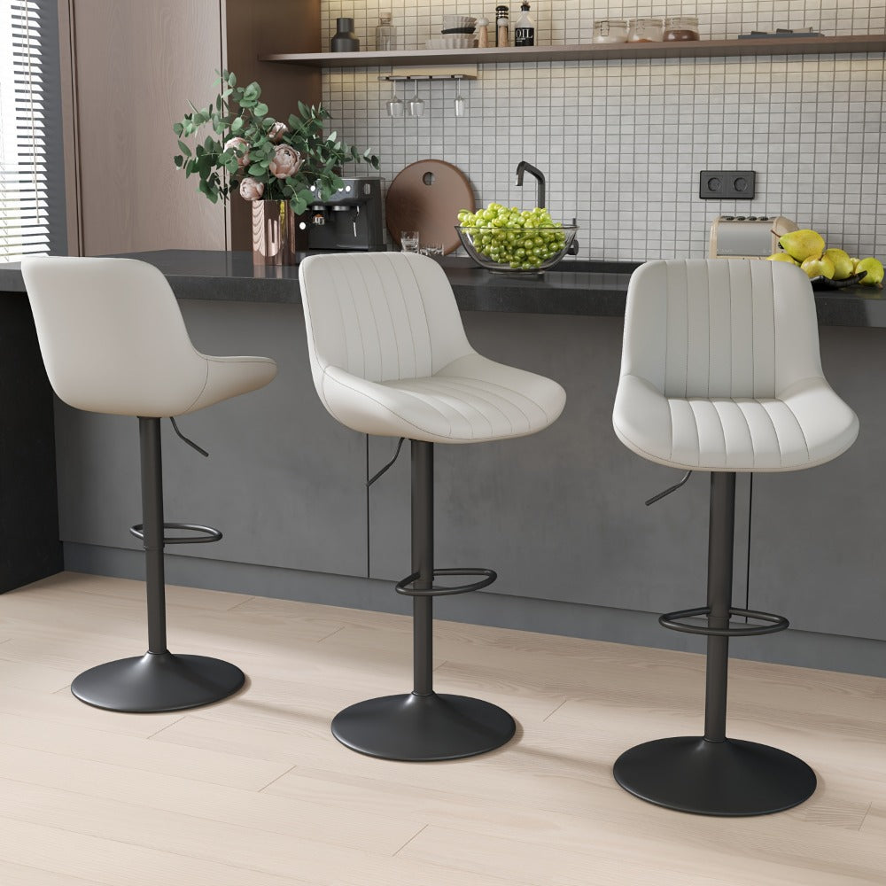 1-Piece Set Upholstered Bar Stool with Adjustable Height and Footrest for Kitchen detail image - detail view 21