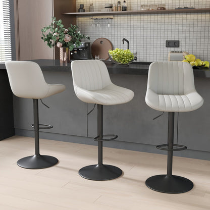 1-Piece Set Upholstered Bar Stool with Adjustable Height and Footrest for Kitchen detail image - detail view 21