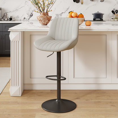 1-Piece Set Upholstered Bar Stool with Adjustable Height and Footrest for Kitchen detail image - detail view 22