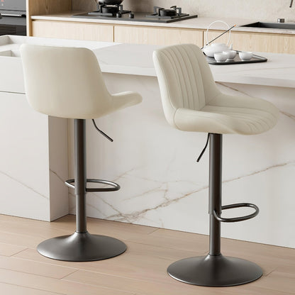 1-Piece Set Upholstered Bar Stool with Adjustable Height and Footrest for Kitchen detail image - detail view 23