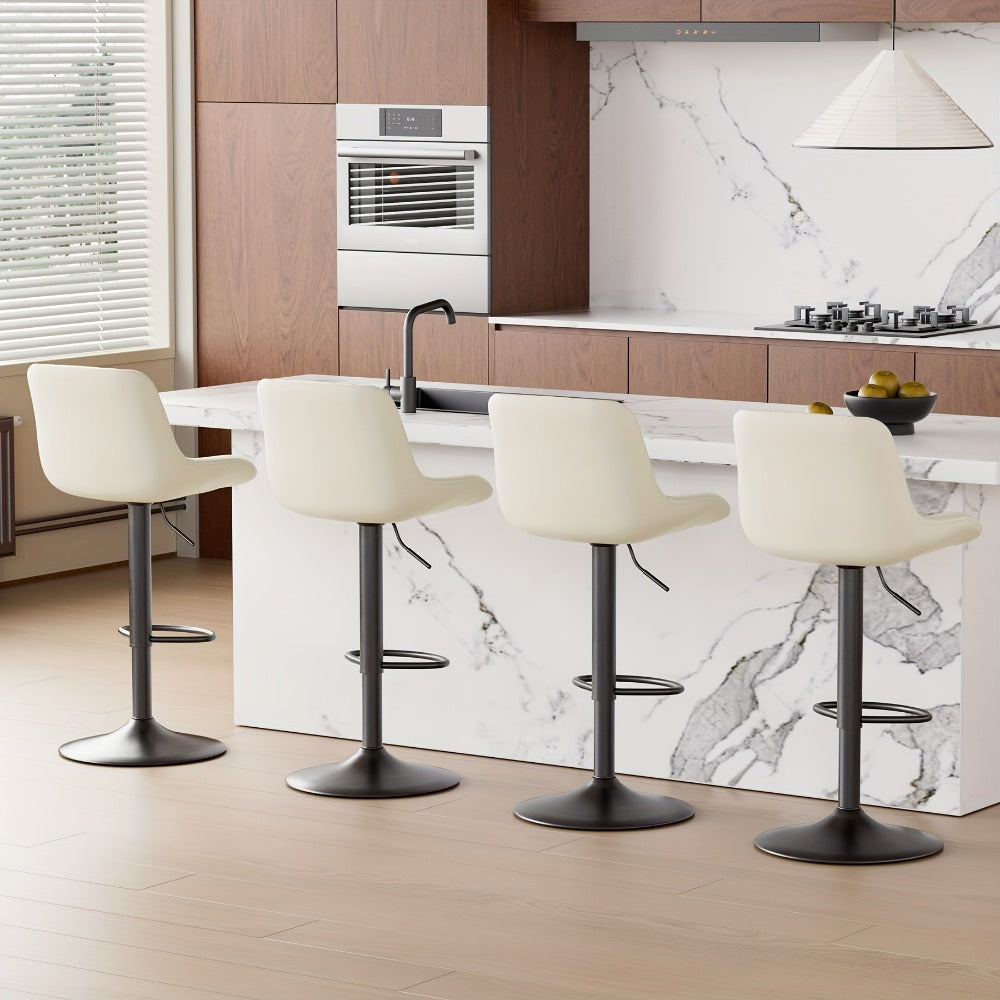 1-Piece Set Upholstered Bar Stool with Adjustable Height and Footrest for Kitchen detail image - detail view 24