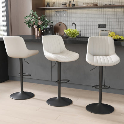 1-Piece Set Upholstered Bar Stool with Adjustable Height and Footrest for Kitchen detail image - detail view 25