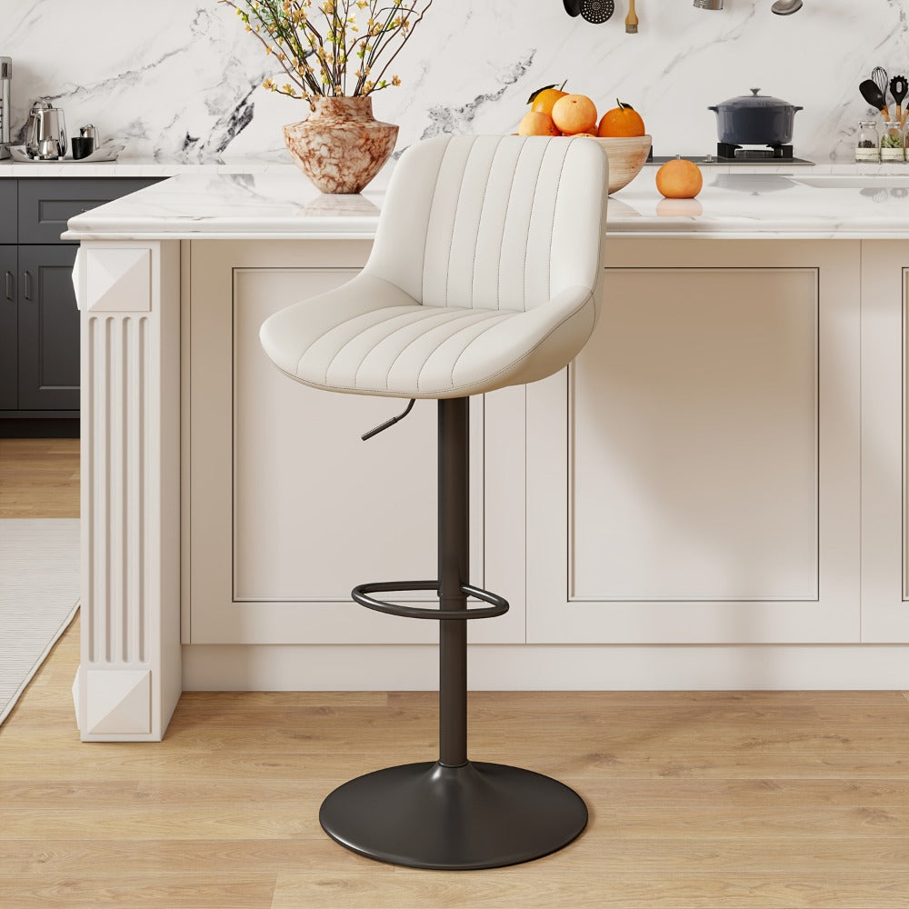 1-Piece Set Upholstered Bar Stool with Adjustable Height and Footrest for Kitchen detail image - detail view 26