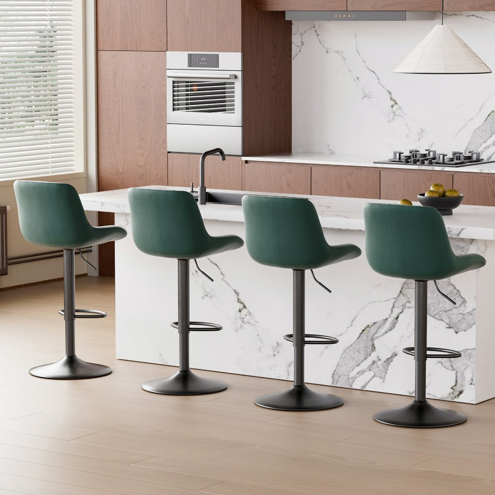 1-Piece Set Upholstered Bar Stool with Adjustable Height and Footrest for Kitchen detail image - detail view 28