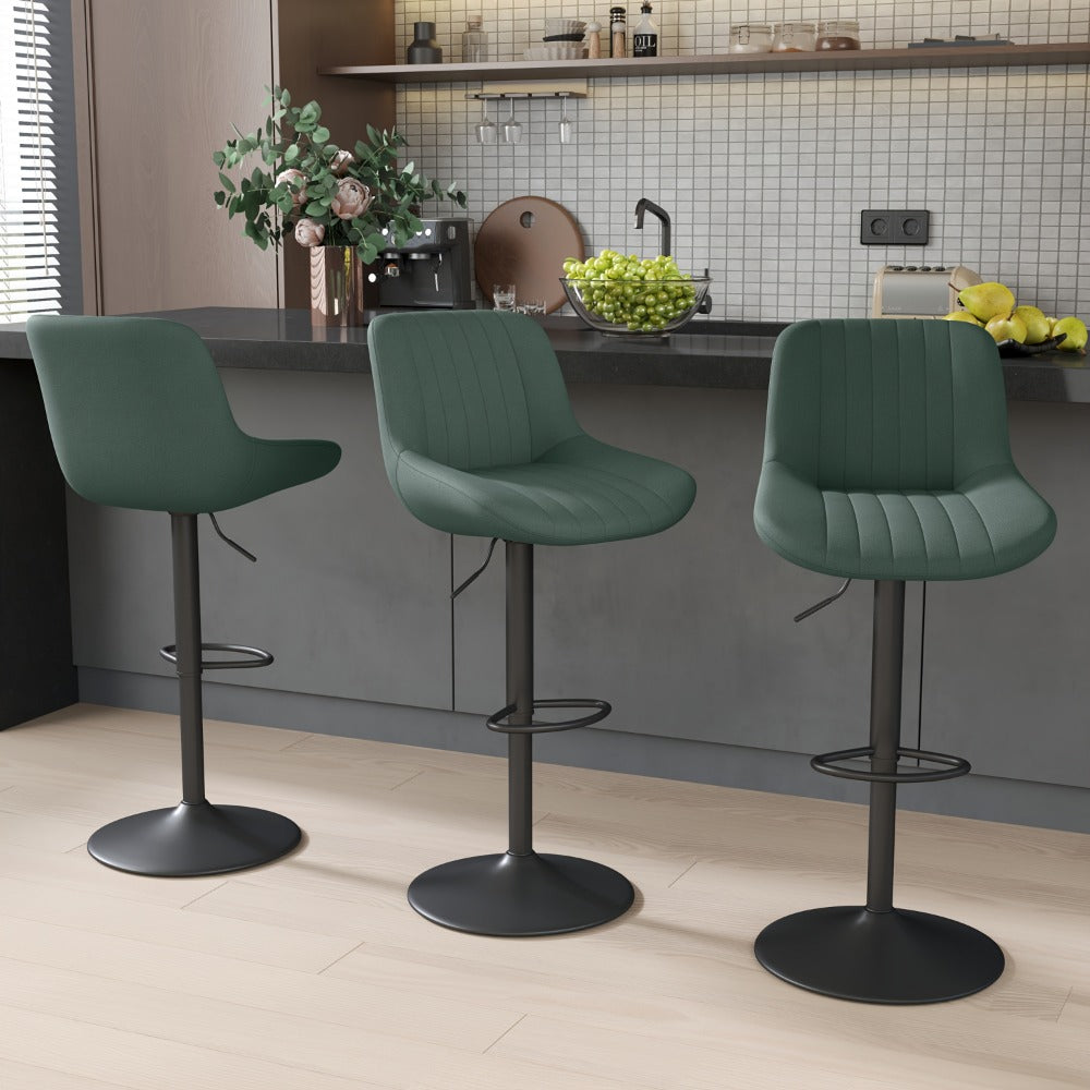 1-Piece Set Upholstered Bar Stool with Adjustable Height and Footrest for Kitchen detail image - detail view 29