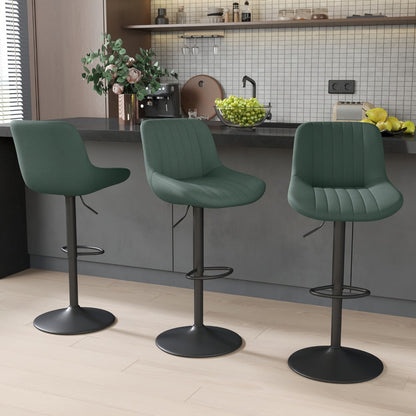 1-Piece Set Upholstered Bar Stool with Adjustable Height and Footrest for Kitchen detail image - detail view 29