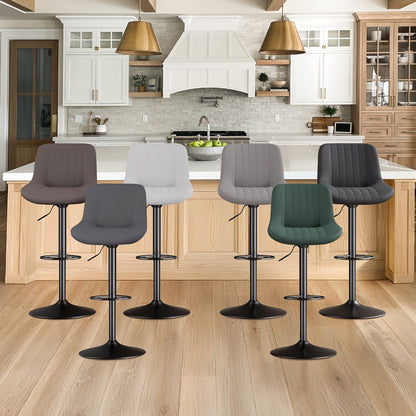 1-Piece Set Upholstered Bar Stool with Adjustable Height and Footrest for Kitchen detail image - detail view 33