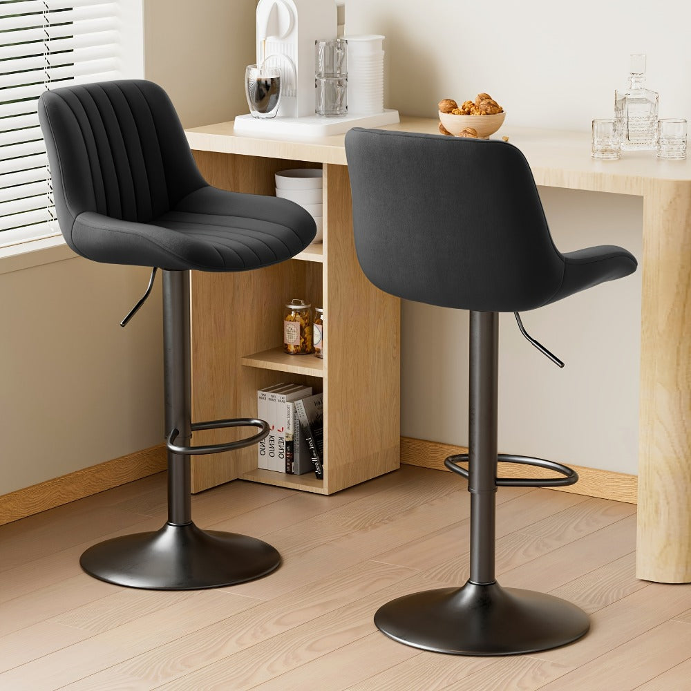 1-Piece Set Upholstered Bar Stool with Adjustable Height and Footrest for Kitchen detail image - detail view 34